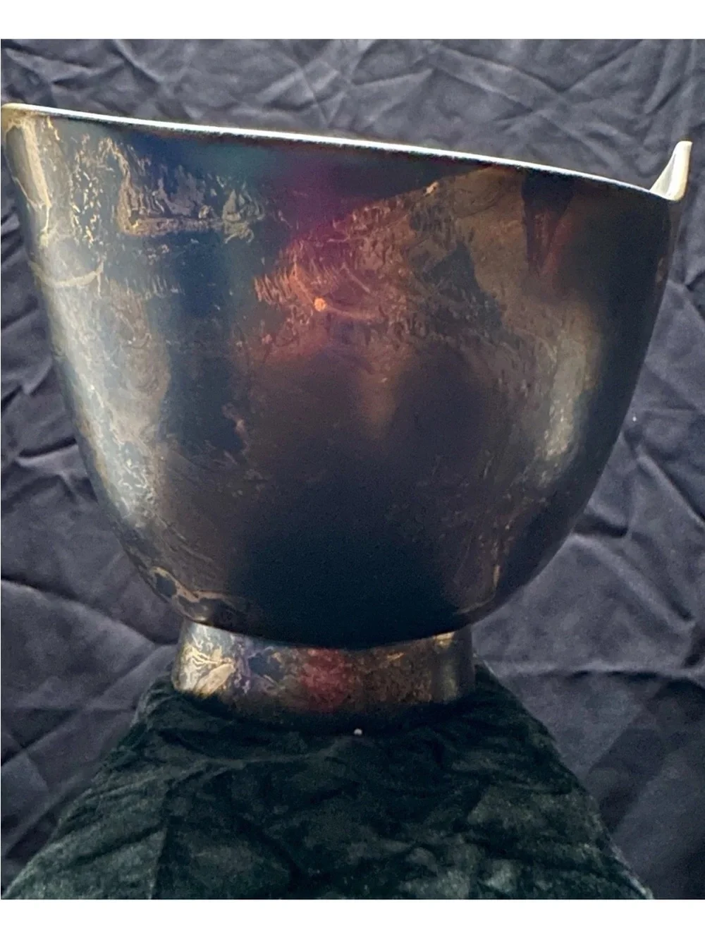 RARE Vintage Matthew Adams MCM Freeform  Bowl  Multi Color with 14k Gold